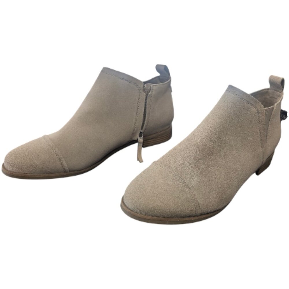 TOMS Women's Reese Bootie Desert Taupe Grey Suede